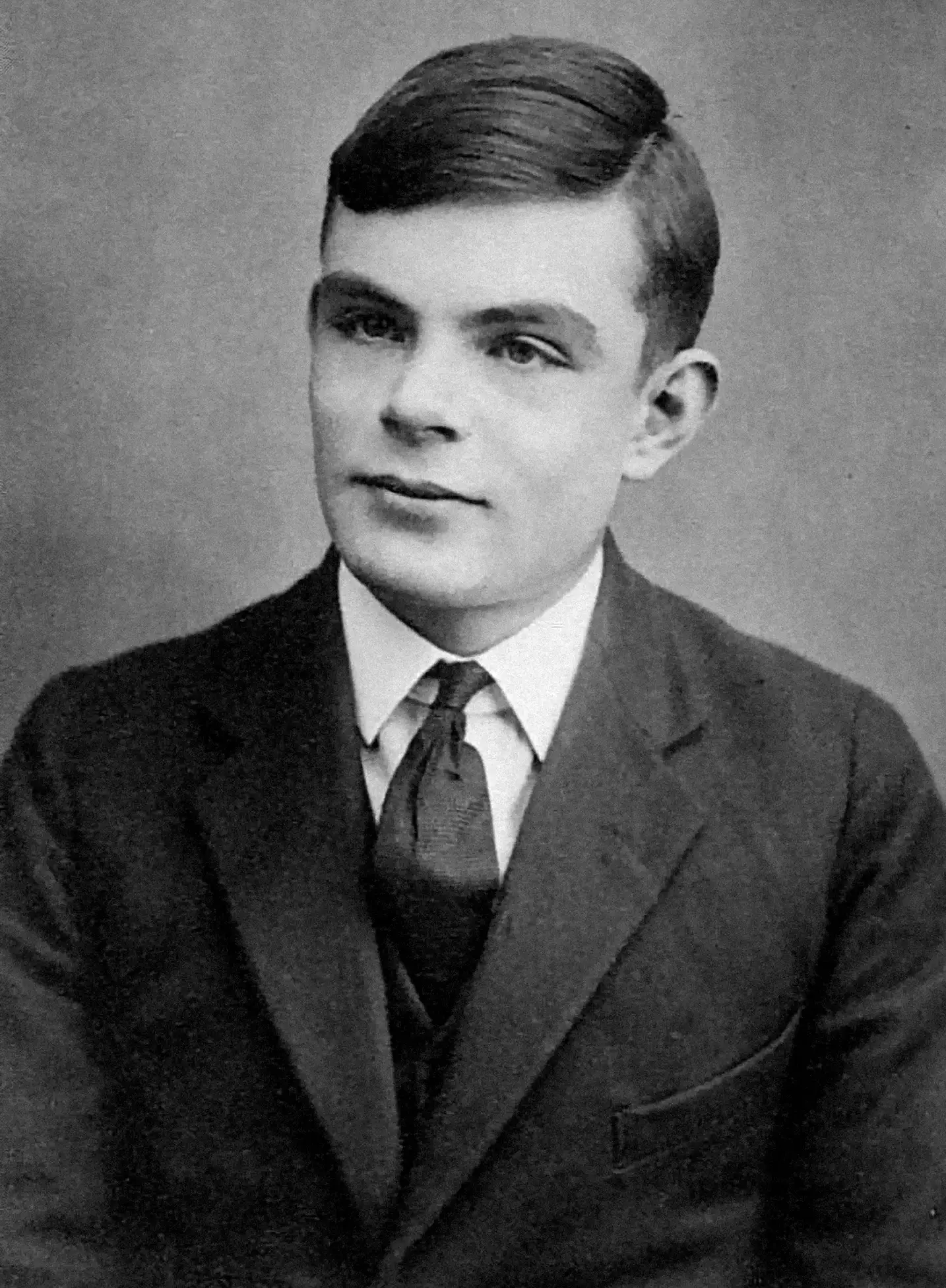 Studio portrait of Alan Turing.